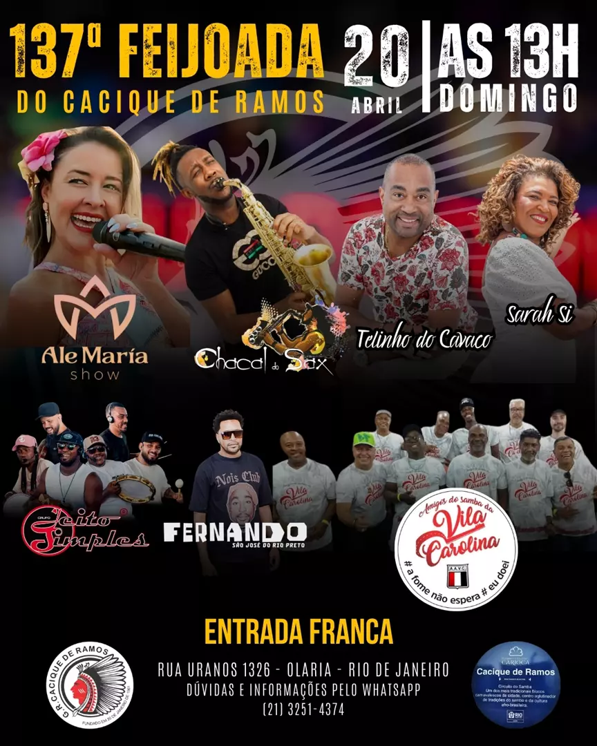 Cacique de Ramos realiza 137ª feijoada com abertura do Centro de Memória